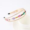 TREETIP Custom Logo Rhinestone Headband Three-layer Colorful Drop Shape Hair Accessories Women Bridal Japan Korean Style Retro