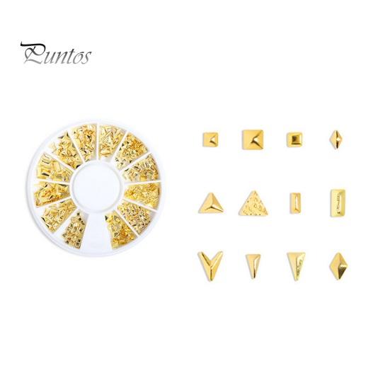 1 Box Nail Art Accessories 3D Metal Rivets Moon Star Shape DIY Manicure Reusable Nail Charm Jewelry Nail Art Manicure Accessories