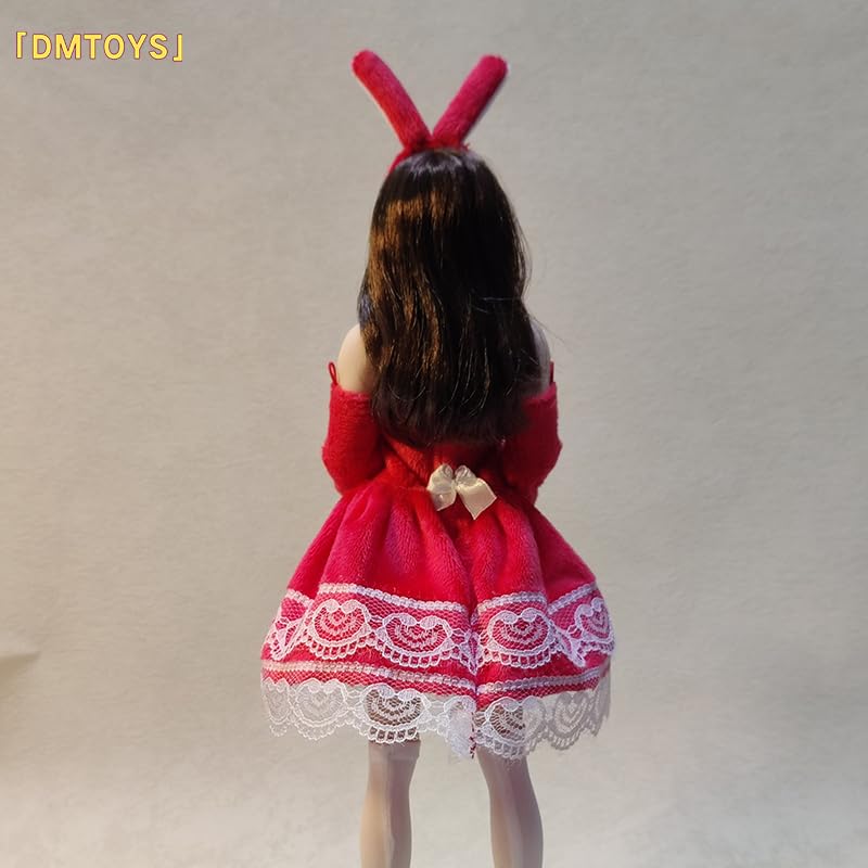 Hobby Toys [TOYBARJAPAN] 16 Scale Figure Compatible with TBLeague Body DMTOYS DF067 Beautiful Woman Christmas Dress and Socks Over Knee Stocking Set