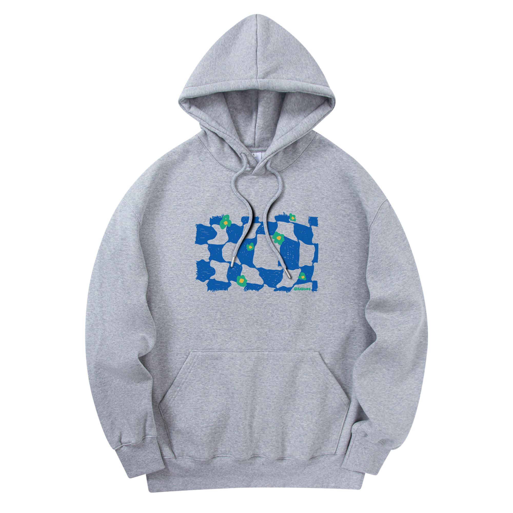 Radineo Check Flower Hoodie Gray M