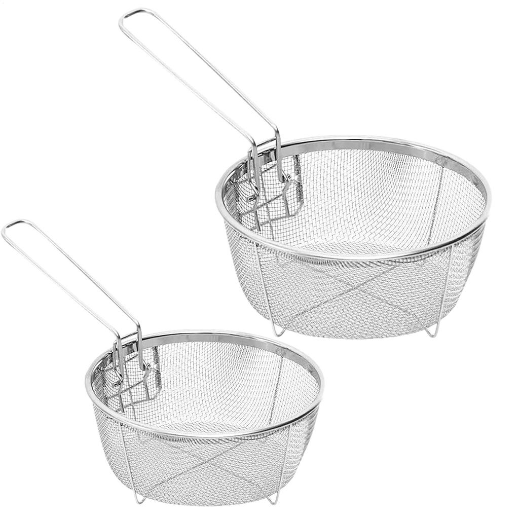 Fry Baskets Stainless Steel Frying Basket for Household Oil Separation Small Frying Basket for Draining Water French Fries Fried