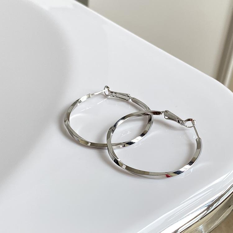 

Simple and Versatile Circle Earrings, New Trendy Women s Niche Design, High-end Temperament, Light Luxury Accessories 50MM