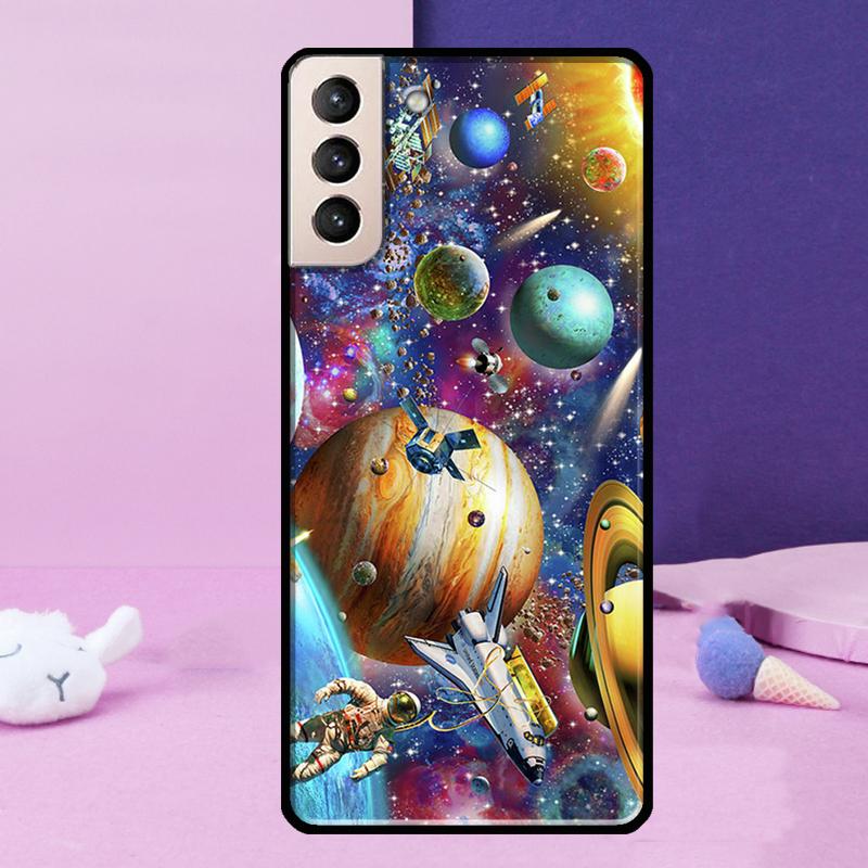 Moon Stars Space Phone Case For Samsung Galaxy S25 S24 Ultra S9 S10 S20 S21 S22 Plus S23 FE S24 FE Cover