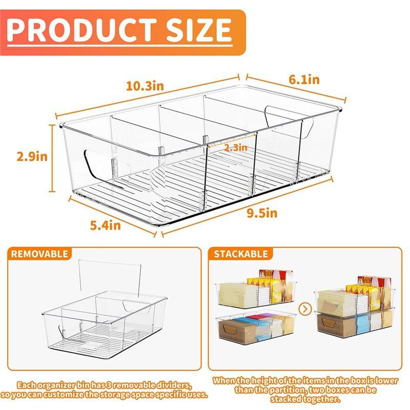 ABBP-For Kitchen, Pantry, Cabinet, Countertop Storage- 2 Pcs For Seasoning Packet Organizers Featuring Detachable Dividers