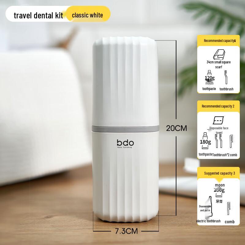 Portable Travel Toothbrush Holder & Rinse Cup Set