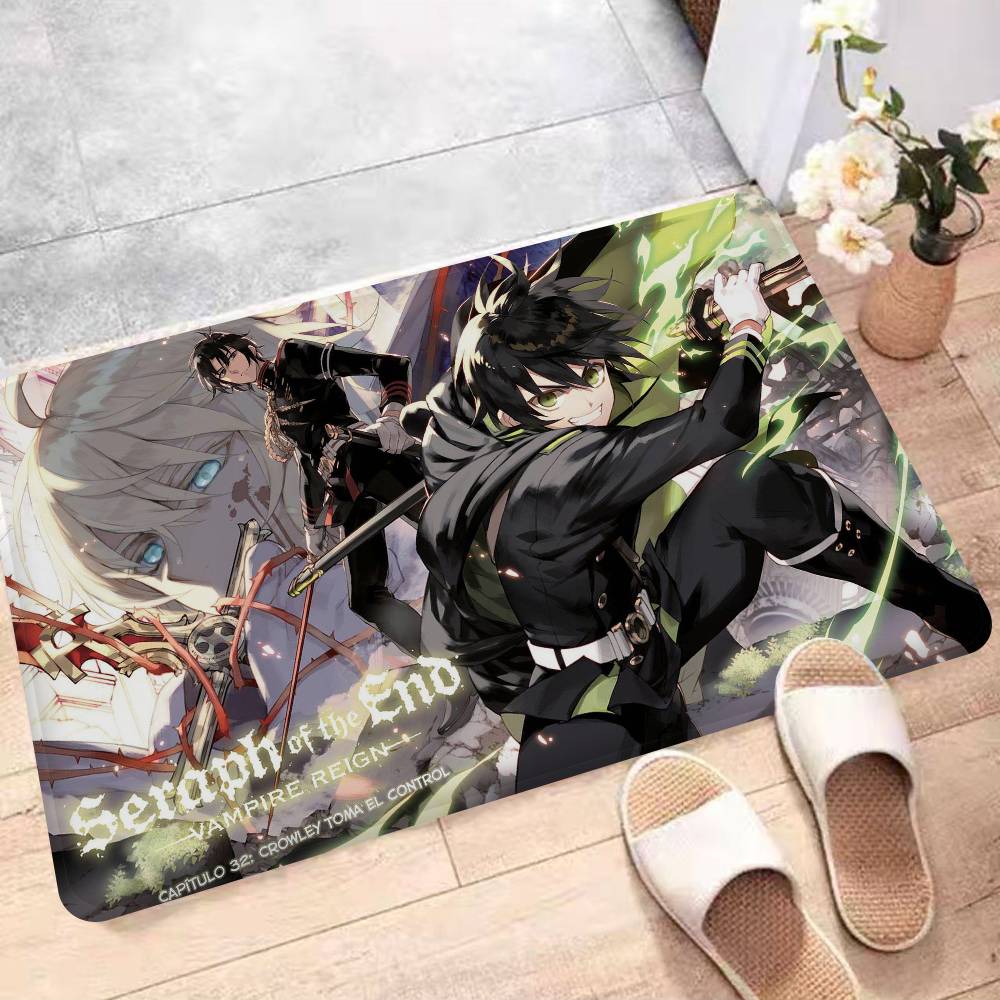 Japanese Seraph Of The End Bathroom Mat Anti-slip Absorb Water Long Strip Cushion Bedroon Mat Hotel Decor Mat