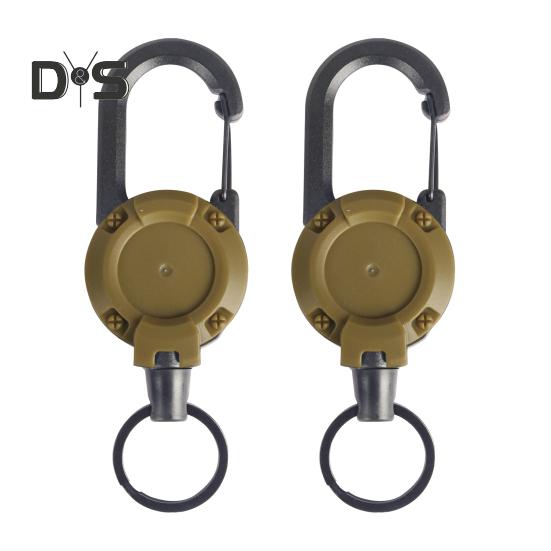 

2 шт. прочный выдвижной брелок для ключей держатель значка многофункциональный инструмент карабин зажим ключи значки тактическая катушка удостоверения личности с выдвижным шнуром 2pcs хаки