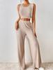 2023 European & American Spring Knit Vest & High Waist Pants Set