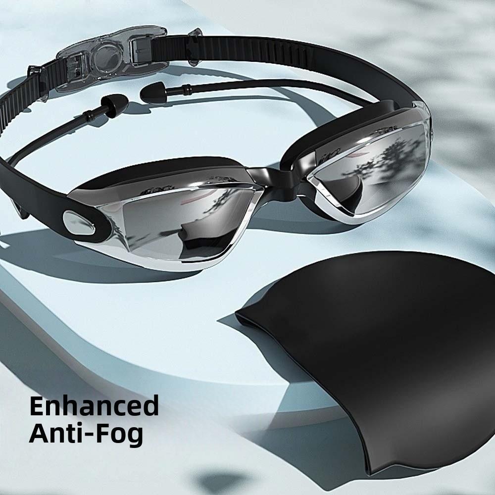 Dazzling Colors Myopia Swim Goggles Electroplating Anti-fog Swimming Eyewear  Snorkeling