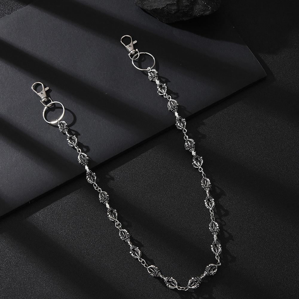 Catena da Vita in Acciaio di Titanio Stile Punk per Uomini Donne Hip Hop Rock Accessorio di Moda