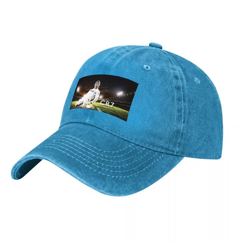 CR Football Legend Washed Canvas Baseball Cap Classic Sport Style Adjustable Fit Unisex Hat for Fans and Casual Wear