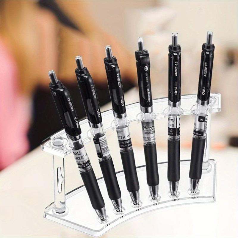 1PC Plastic Pencil Holder Display Stand, 6 Slot Pen Eyebrow Stand Makeup Brush Organizer, Desktop Cosmetic Brush Holder