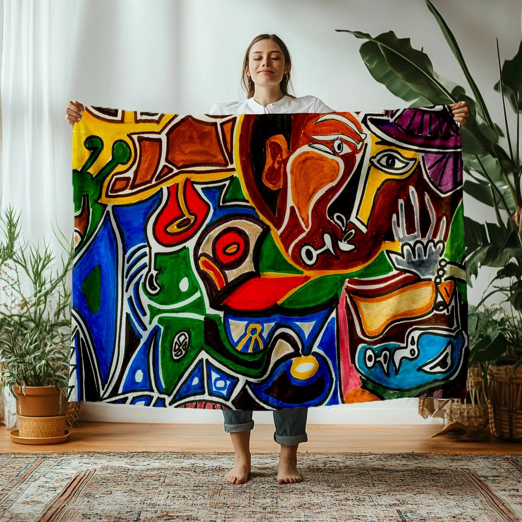 Picasso Abstract Style Painting Thin Printed Blanket Camping Throw Bed Sofa Office Air Conditioning Soft Leisure Blankets