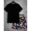 Summer Men's Short-Sleeved Shorts Set with 3D Pattern Printing - Street Casual Fashion Comfortable and Soft