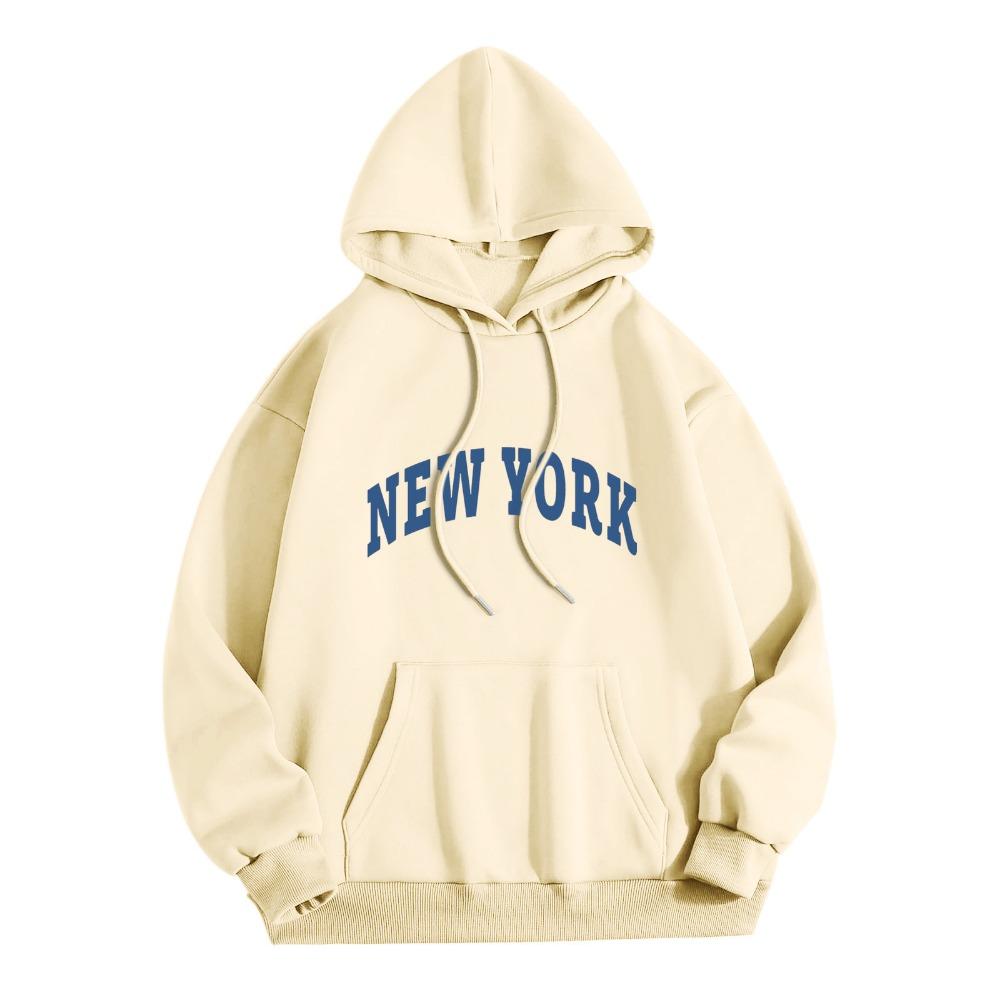 Herren Hoodies mit Stadtmotiv New York USA Mode Sweatshirts mit Buchstabendruck Lockere, lässige Harajuku-Kapuzenpullover Sportbekleidung