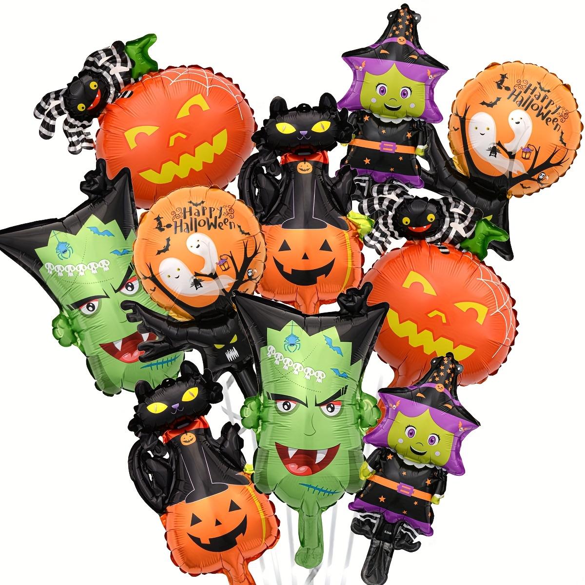 

5/10pcs Mini Halloween Element Death Bat Pumpkin Aluminum Coil Balloons Random Style Halloween Terror Party Decoration Globos 5pcs&As shower