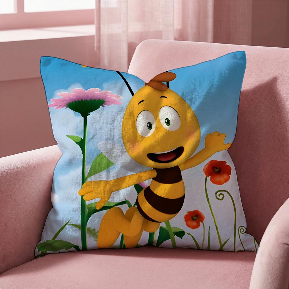 Maya the Bee Cushion Cover Multi-Scene Pillow Cover for Home & Car - Reversible, Soft & Durable for Daily Use