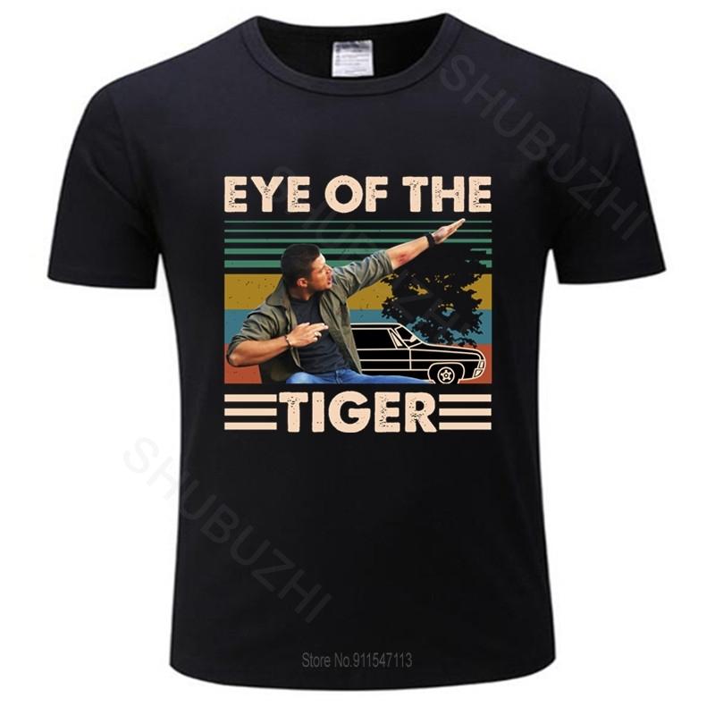 Dean Winchester Supernatural Eye Of The Tiger Vintage Retro Cotton Tshirt Men O-neck Casual TeeShirt Summer Tshirt Drop Shipping