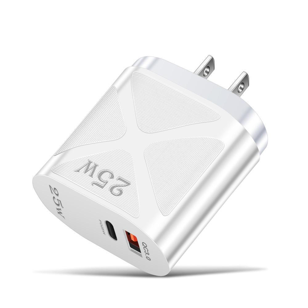 5V/9V/12V USB Travel Charger with US/EU/UK Specs, PD25W & QC3.0 Fast Charging