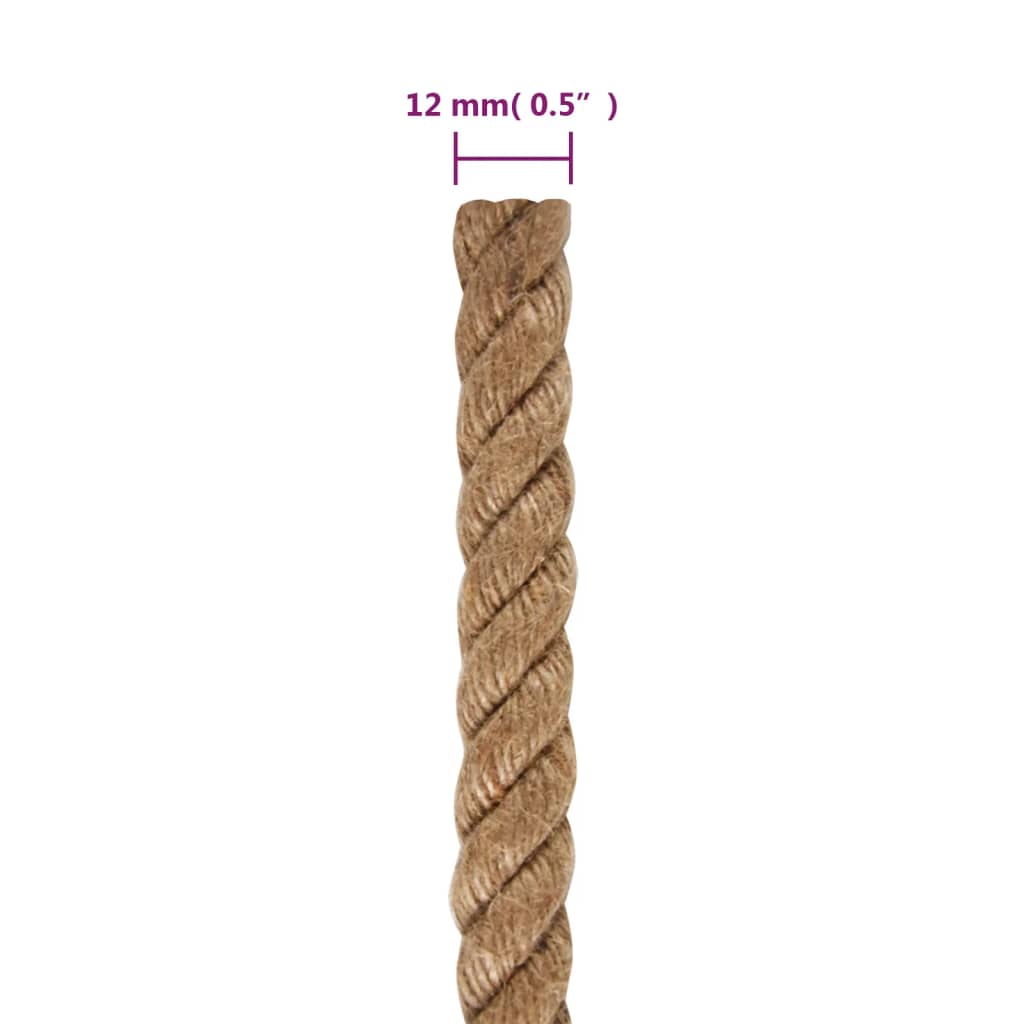 Vidaxl Sznur Jutowy, 25 M Długości, 12 Mm Grubości