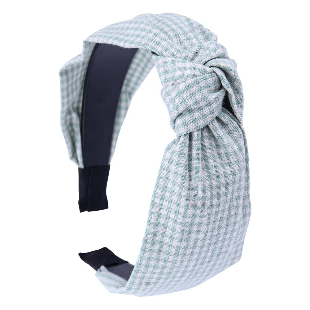 Vintage Checked Headband Non Slip Stripes Hair Hoop for Women Christmas Top Knot Hairbands Kids Girls Children Hair Accessories