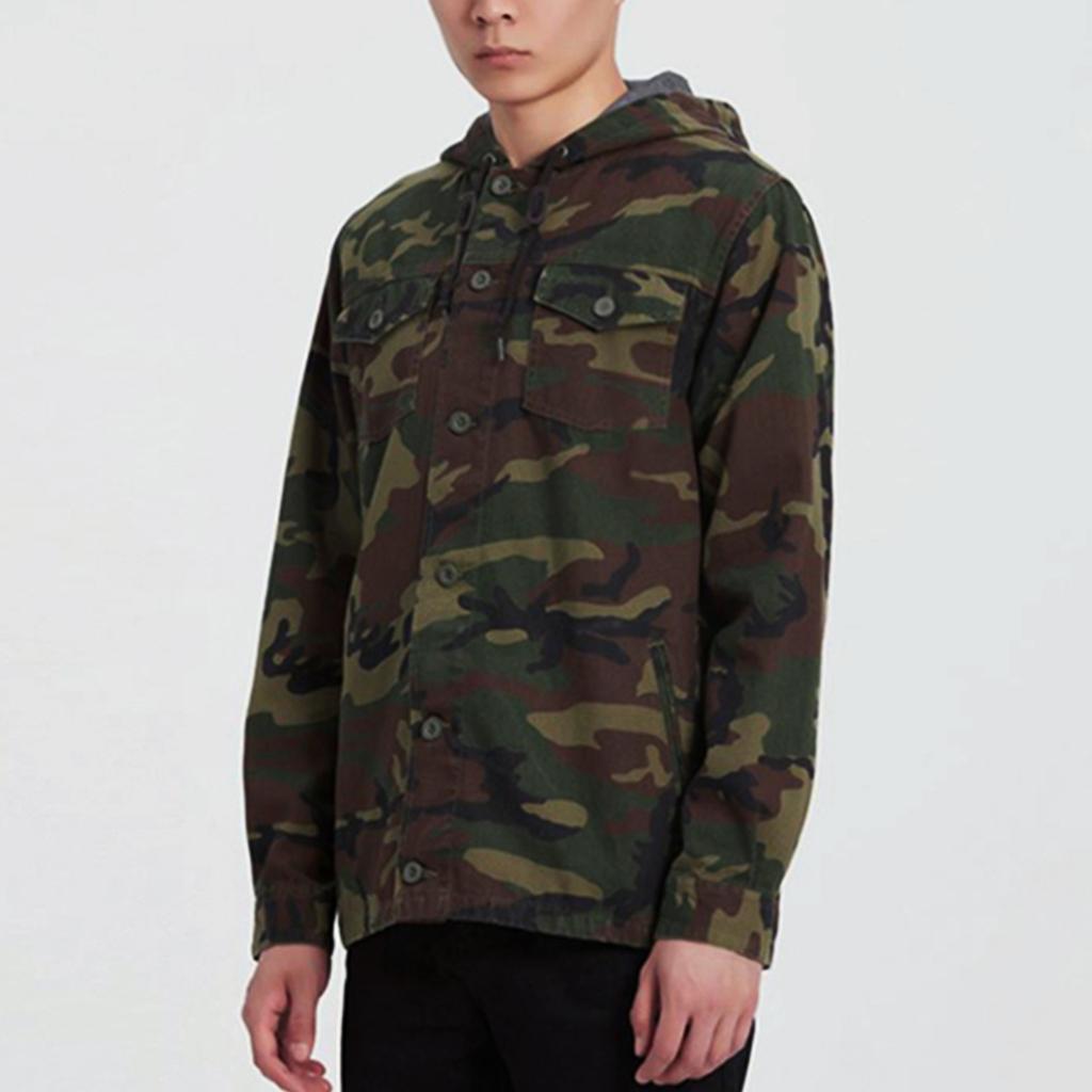 Vans Camouflage Hooded Jacket Men Jackets Green VN0A36JLCMA