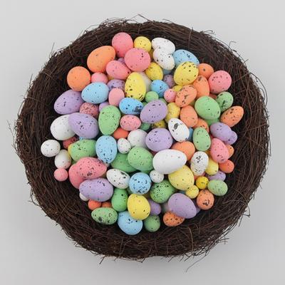 50-teiliges buntes Mini-Osterei zum Selbermachen, Basteln, Projekte, Heimdekoration, kleines gepunktetes simuliertes Taubenei, Ornament-Set, Festival-Geschenk