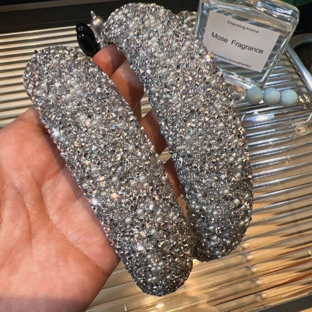 Bling Bling Kristall Perlen Stirnband Grau Silber Schwarz Kopf Fassung Funkelnder Haarreif Damen Mädchen