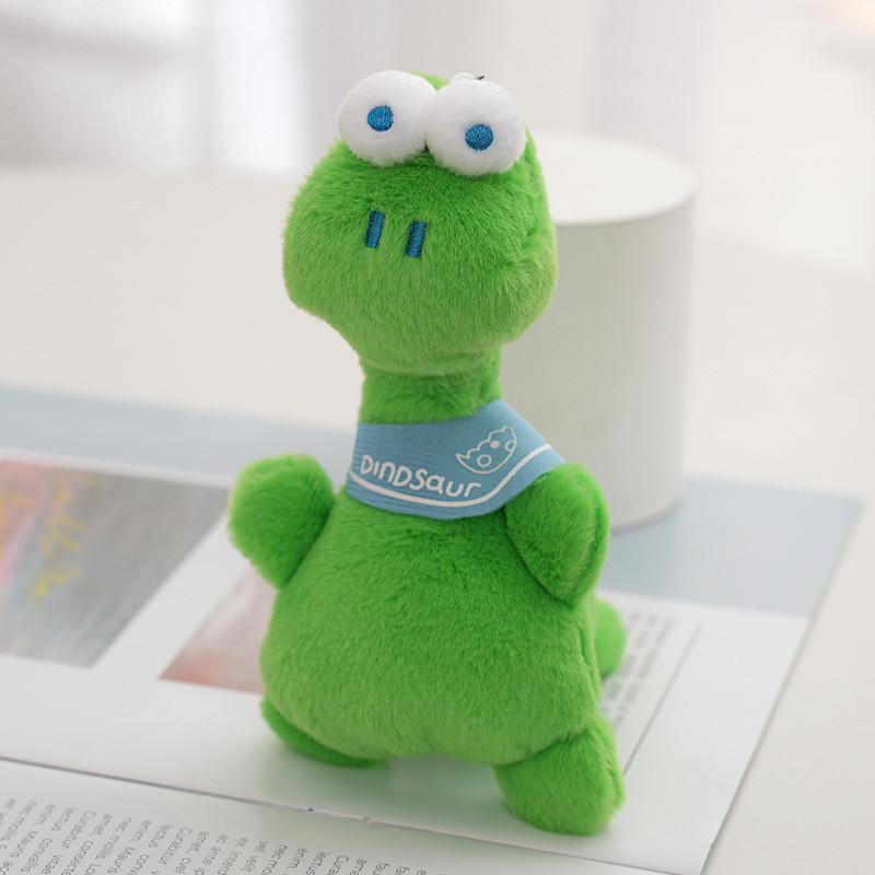 Cute Big-eyed Dinosaur Plush Keychain Adorable Stuffed Animal Bag Charm зелёный