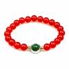 Natural Obsidian Bracelet with Red Agate, Green Peacock, Tiger Eye, and Zodiac Stones for Luck