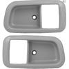 Front Driver & Passenger Interior Door Handle Trim Bezels (Light Gray) for Gray