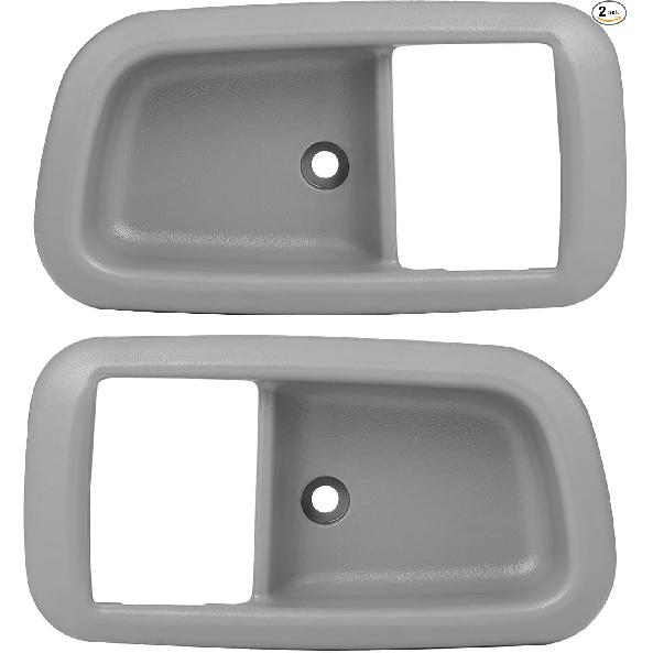 Front Driver & Passenger Interior Door Handle Trim Bezels (Light Gray) for Gray
