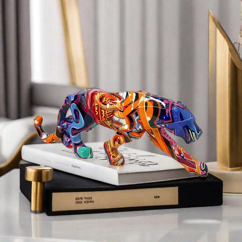 Modern Simple Little Leopard Ornament Living Room Entrance Resin Craft Home Decoration Creative Living Room Desktop Decoration