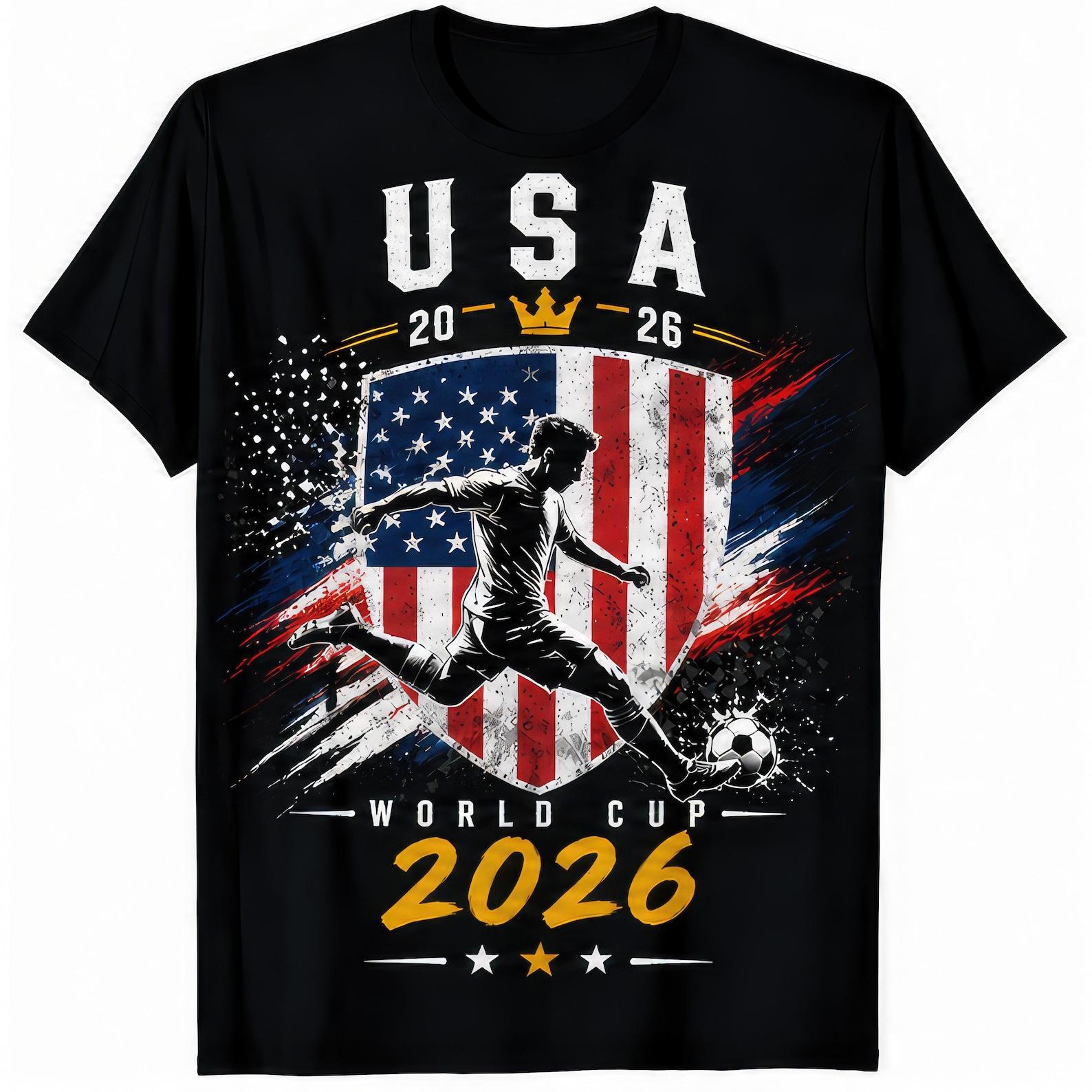 USA 2026 World Cup Football Fan T shirt Mens Womens Kids M