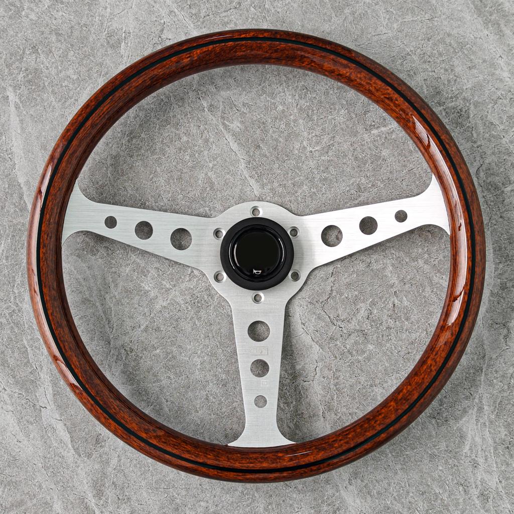 Volante Indy Heritage 350mm 14 Pollici Volante Sportivo da Corsa con Finitura Legno Classica PC-ST54