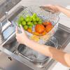 Double Layer Kitchen Sink Drain Basket Plastic Vegetable Washing Basket Rice Washing Container Storage Organizer