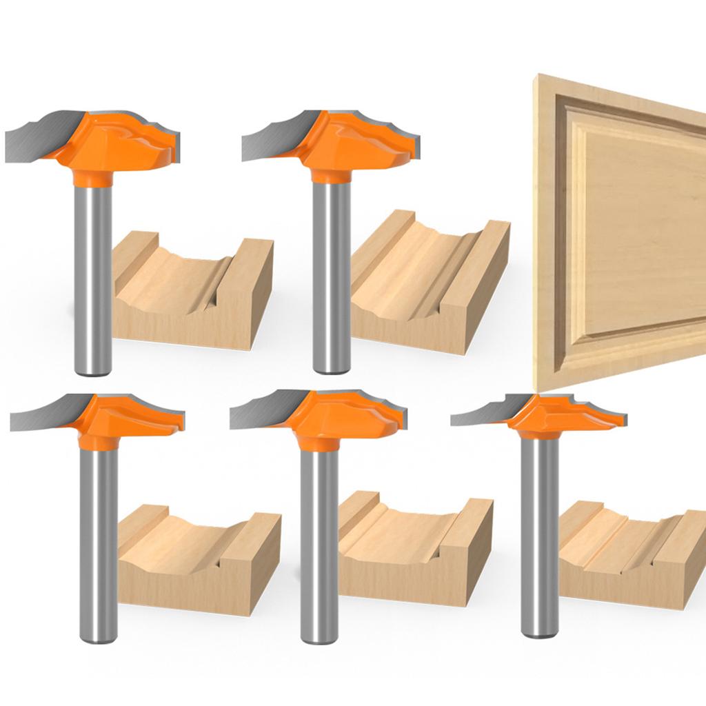 5Pcs 14 Schaft Router Bit für Schrank Tür Holzbearbeitung Cutter Werkzeuge Fräser
