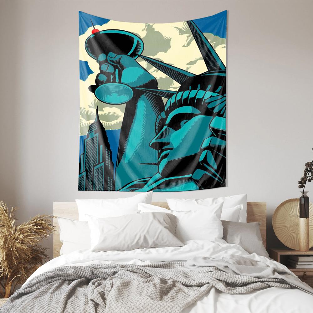 Pop Art Statue of Liberty Tapestry New York Themed Home Decor Unique Wall ArtS