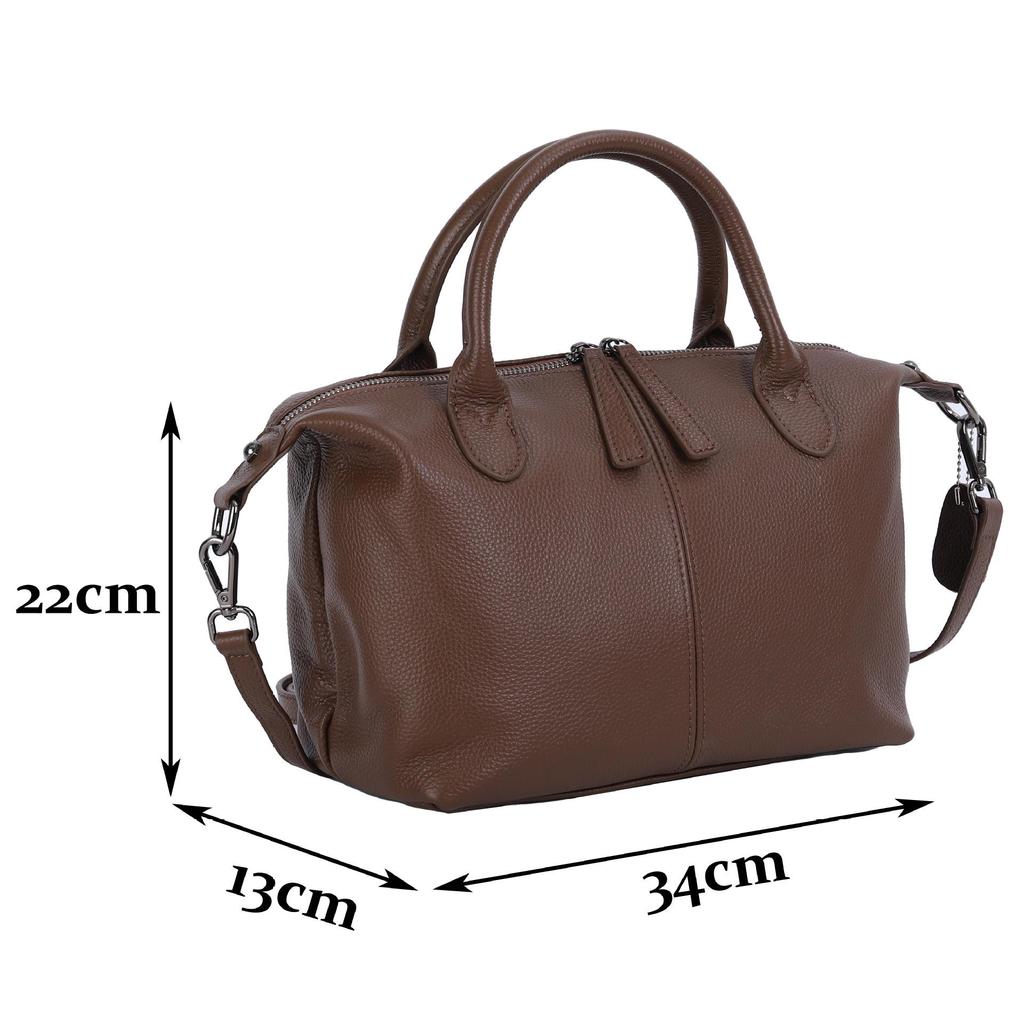 2025 Women's Genuine Cowhide Leather Shoulder Crossbody Bag - European & American Style