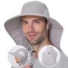 Unisex Waterproof Bucket Hat Wide Brim Sun Protection Cap with Neck Cover for Hiking Fishing Cycling Outdoor Summer Accessories