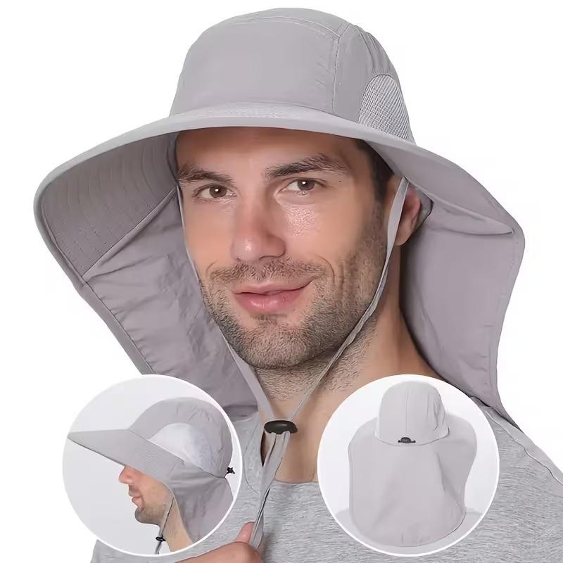 Unisex Waterproof Bucket Hat Wide Brim Sun Protection Cap with Neck Cover for Hiking Fishing Cycling Outdoor Summer Accessories