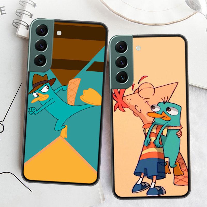 Cartoon Perry The Platypus Phone Case For Samsung Galaxy S22 S25 Ultra S21 S10 Plus S26 Edge S20 S23 S24 FE Cover Silicone S