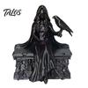 Gothic Crow Queen Figurine 3D Printed Figurine, Cloaked Robe Statue with Detailed Ornate Collectible Crow, Spooky Desktop Ornament for Home