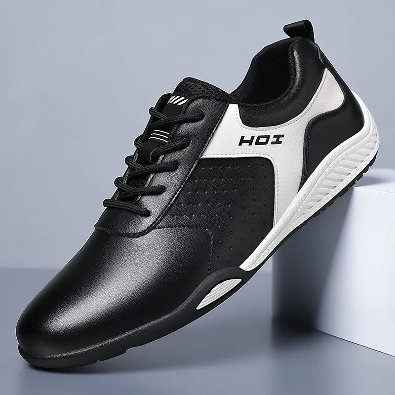 Fashion New Arrival Casual Leather Sneakers Fashion Male Treking Footwear Comfortable Men Tenis Masculino Lightweiht Travel Sports Shoes