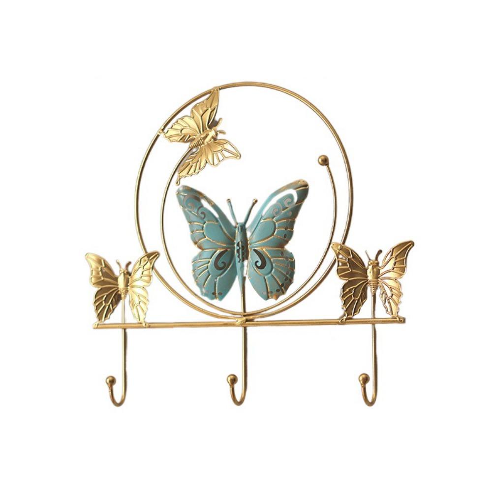 

Nordic Style Butterfly Wall Hooks INS Iron Art Coat Hanger Hanging Key Holder Room Decorative Style 2