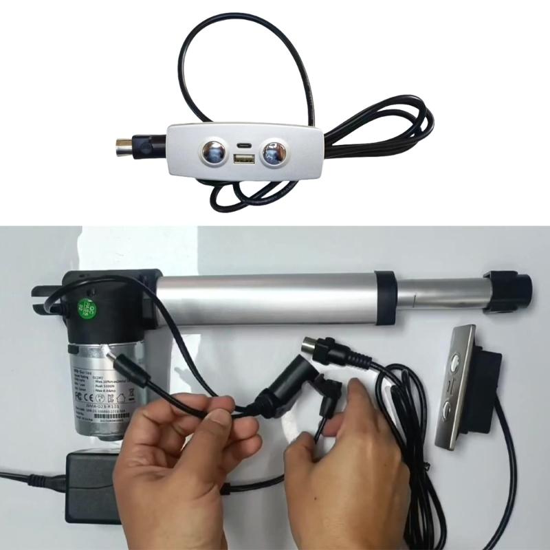 Electric Sofa Recliner Switches with USB Charging Port 2 Button Hand Control Push Rod Motor Lift Switches Easy to Use