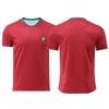 WM 2026 Portugal Heimtrikot CR7 Erwachsene Fußball Trainings-T-Shirt 3D-Druck Trainingsanzug Unisex Lässig Atmungsaktives T-Shirt