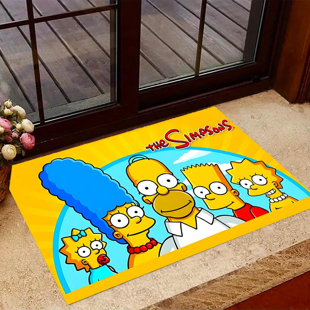 Simpsons Family Adventure Themed Anti-Slip Rugs - Polyester Home Decor, Suitable for Bedrooms, Living Rooms, Doorways, Studios, and Decorations