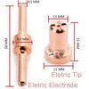 plasma cutter accessories 60pcs Red Copper Extended Long Plasma Cutter Tip Electrodes/Nozzles Kit Consumable for PT31 40A Cutting Welder Accessories