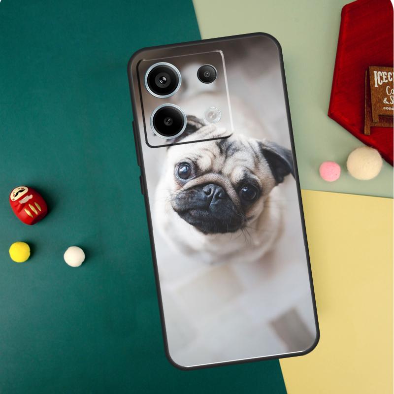 Cute Pug Dog Case For Xiaomi Redmi Note 13 11 8 9 10 12 Pro 12S 11S 10S 9S Redmi 13C 9C 10C 12C Cover